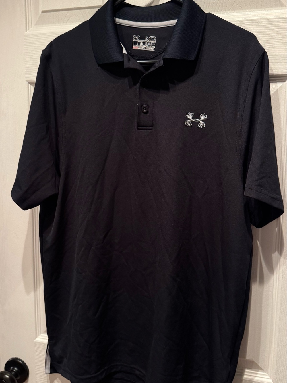 Men’s Under Armour Black Active Antlers Hunting Polo Loose Medium